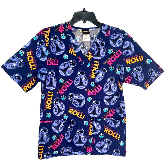 Star Wars Tops - Star Wars FREE w/bundle buy “This is How I Roll” 3 Pocket Scrub Top Like…